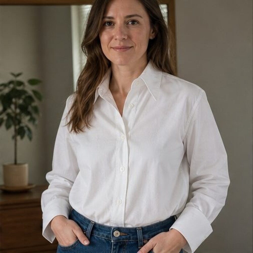 Camel Button Blouse - Picture 2 of 6